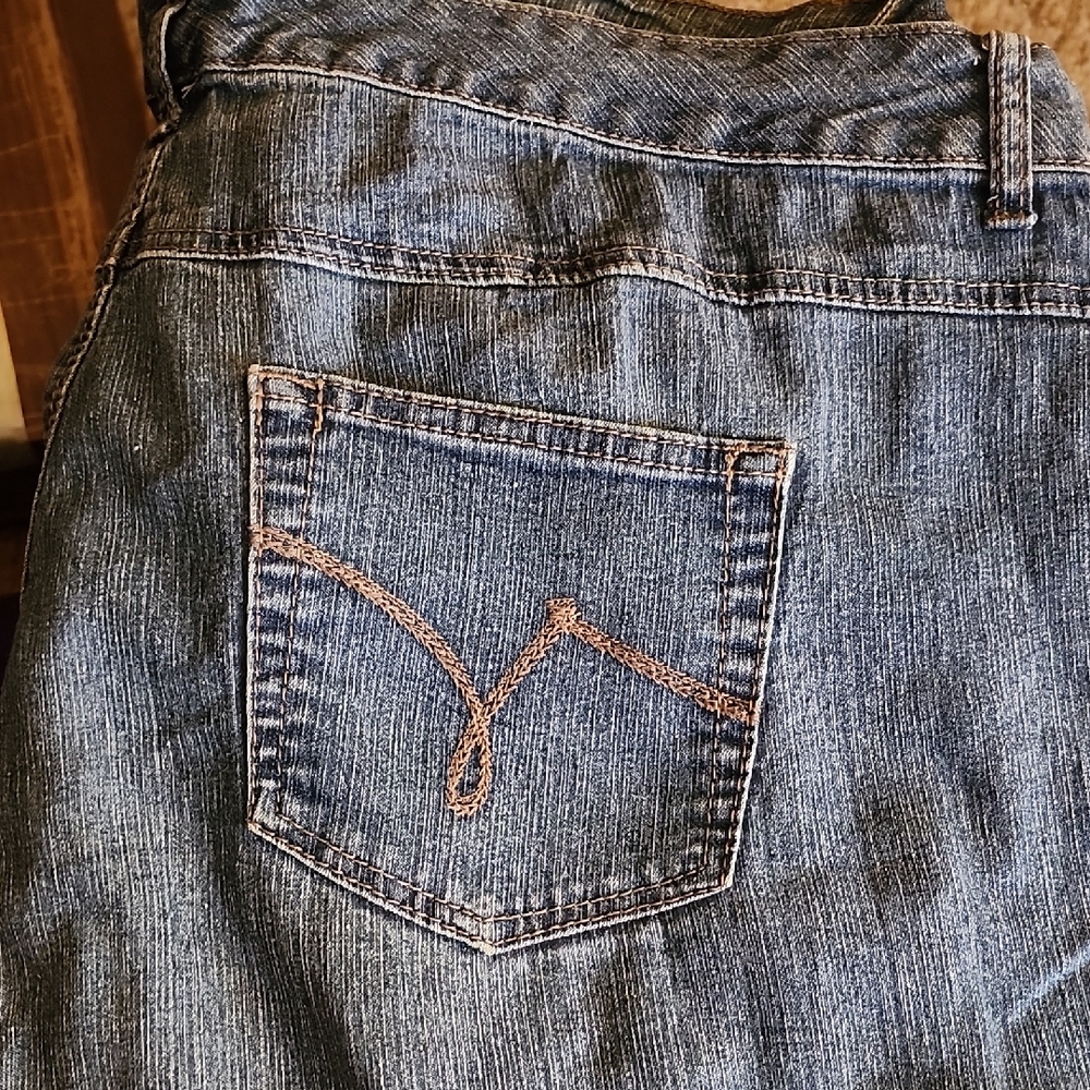 Just My Size Blue Denim Capris